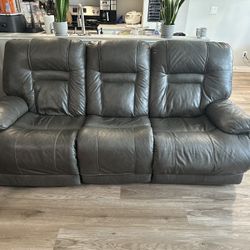 Dual Power Reclining Sofa (Grey)