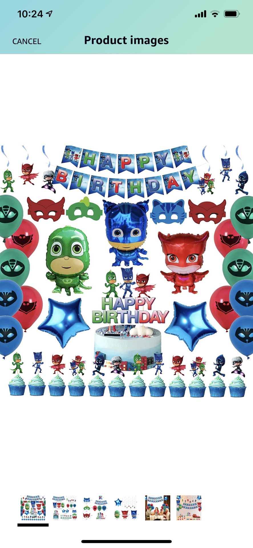 PJ Masks Birthday Party Decorations, PJ Masks Party Favors, Party Supplies Pack Includes Happy Birthday Banner, Masks, Latex Balloons, Foil Balloons,