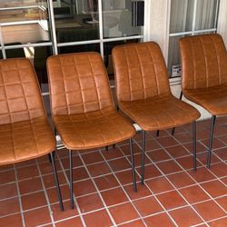 Brown Leather Dining Chairs