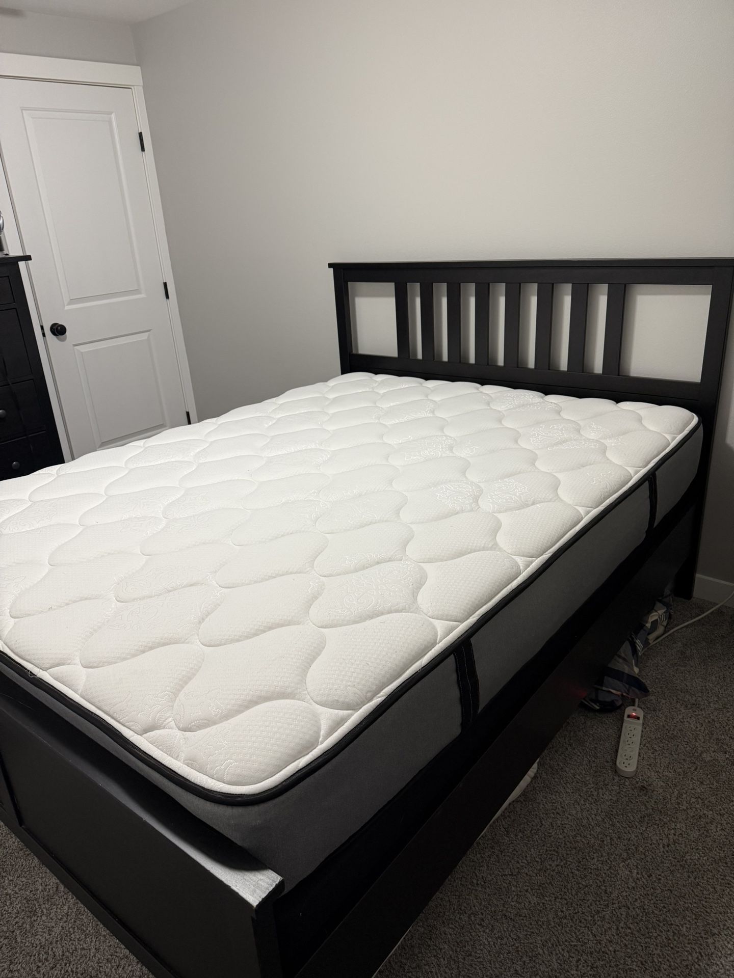 IKEA Hemnes Bed Frame W/queen Mattress & Box spring