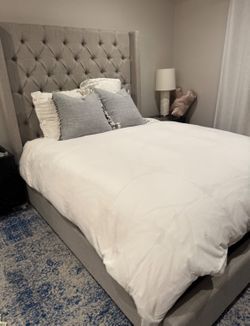 Queen Tufted Headboard And Frame
