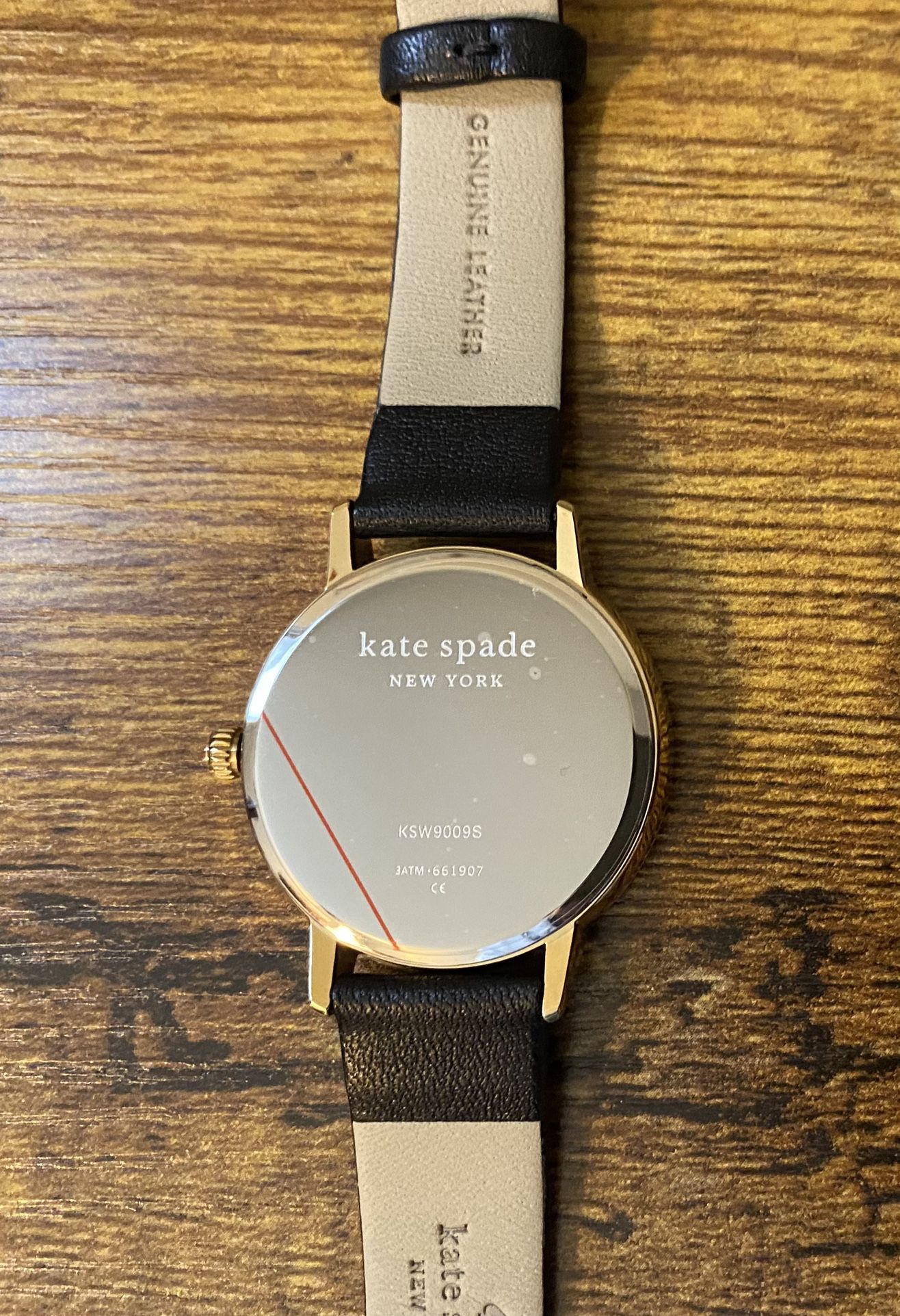Kate Spade Monogram Steel 34mm Watch Leather Strap KSW9009S ~ Needs New Battery