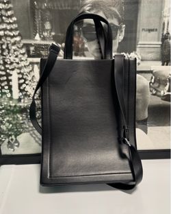 ZARA Black Large Tote Shoulder Bag with Adjustable Strap