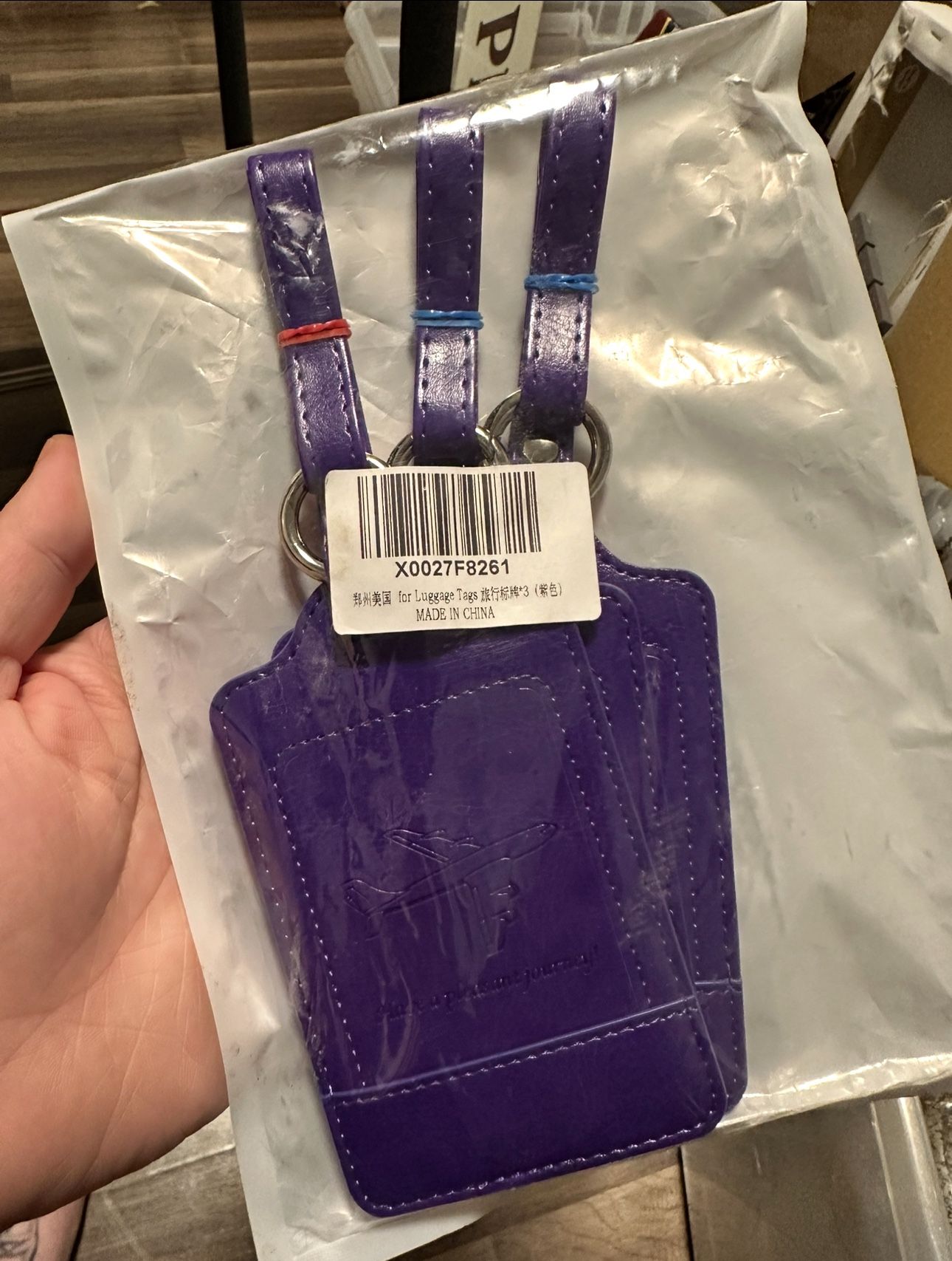 Purple Luggage tags