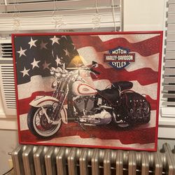 Harley - Davidson Heritage Springer Soft Tail 1998 Puzzle In Custom Frame