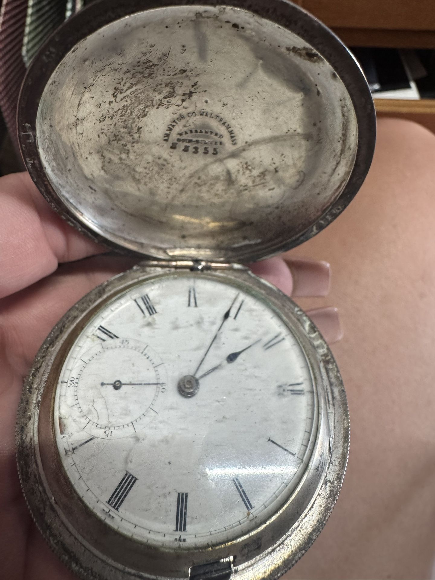 Antique Pocket Watch Coin Silver