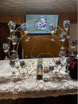 Copas para Quinceñera color Azul Rey y Oro
