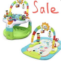 Bright Starts 2 in 1 Laugh & Lights Activity Gym and Saucer, Green