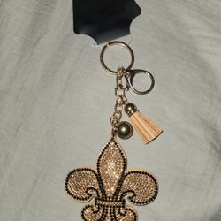 New Fleur-de-lis Saints Emblem Keychain 