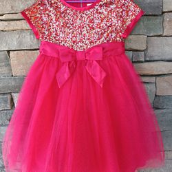 ❤️ NWT, BITTY BABY BY AMERICAN GIRL, Red & Gold Sequin Upper & Full Tulle, Little Girls Party Dress with a Bow! 🎉 Size: 6 