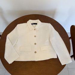 Zara Textured Tweed Jacket - Size XL (Never Worn)