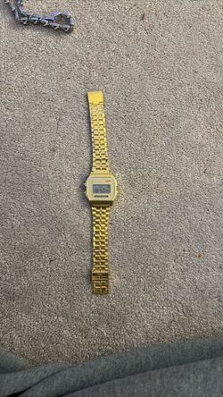 gold digital watch
