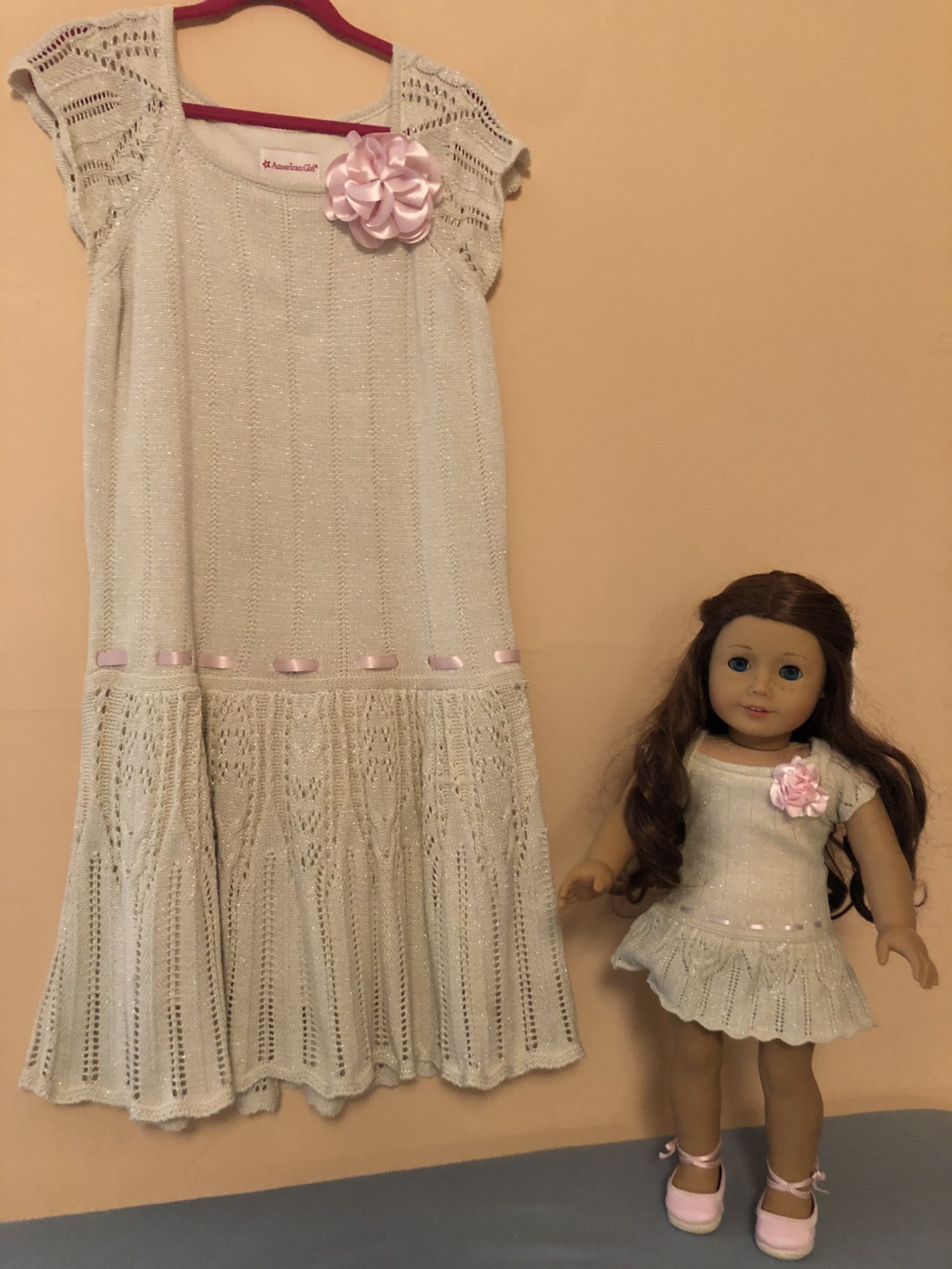 American Girl doll with matching dress for child