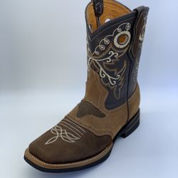 Western Suede Leather Square Toe Boots