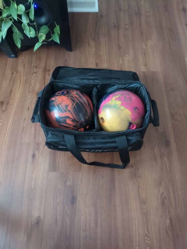 Two Ball Bag Roller/ Comes With Both Bowling Balls