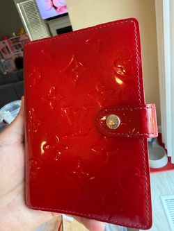 Authentic Louis Vuitton Vernis wine red Agenda PM notebook