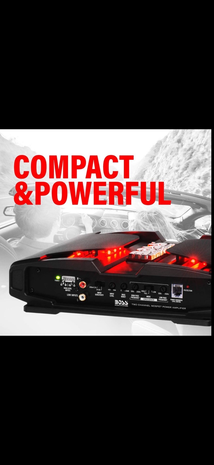 BOSS Audio Systems PT1000 2 Channel Car Amplifier