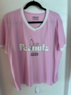 Peanuts Snoopy Pink V-Neck T-Shirt