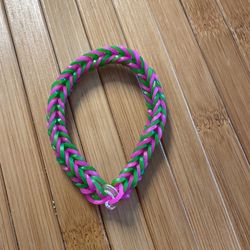 Loom Bracelet Pink And Green Size L