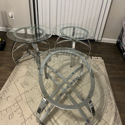 3 Glass Tables 