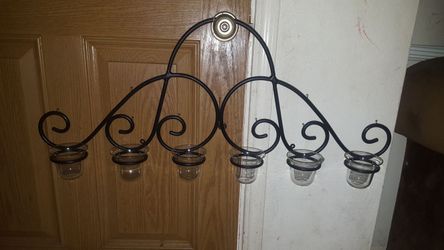 Beautiful black metal candle wall hanger perfect condition