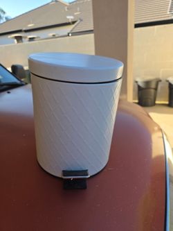 New trash bin. Metal