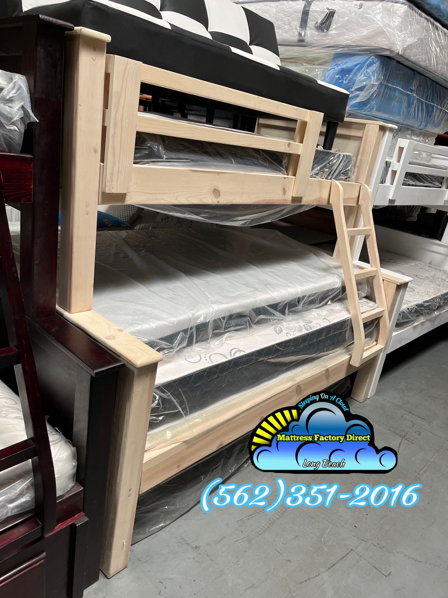 Twin Full Whitewash Bunk Bed Litera Nueva Cama Bonita