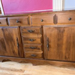 Vintage Wooden Dresser Storage Buffet Sideboard AS IS