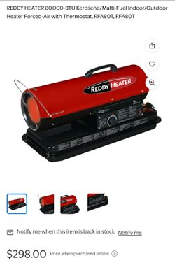 Reddy Heater 80000 -BTU Forced air Indoor/Outdoor Kerosene Heater