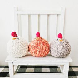 Crochet Chickens Handmade Chicken Plushie Farmhouse Decor