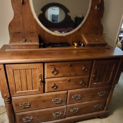 Bedroom Set Queen Size Headboard Chest Drawers Dressor With Mirror Night Stand