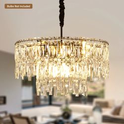 NEW Mercer41 Modern Luxury 10-Light Black Crystal Chandelier