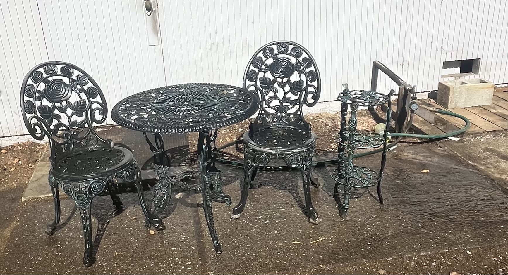4 Pieces Patio Bistro Furniture Set Cast Iron Vantage Design Antique Bronze