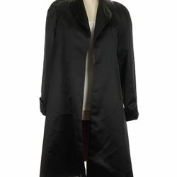 Long Black Silk Coat 