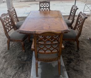 Formal Wood Dining Table with 6 Chairs