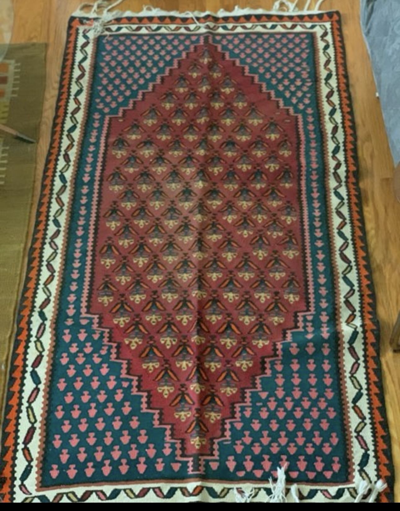Beautiful Hand Made Middle Eastern Blouch Geometric Kim /Rug
