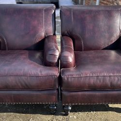 Faux leather accent chairs