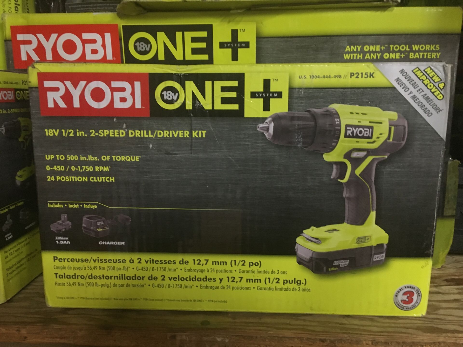 RYOBI 18-Volt ONE+ Lithium-Ion Cordless 1/2 in. Drill/Driver Kit with (1) 1.5 Ah Battery and 18-Volt Charger