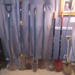 (8) INDUSTRIAL/ COMMERCIAL SHOVELS OF ALL SIZES MADE OF STEEL OR FIBERGLASS 