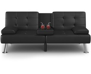 Black futon couch