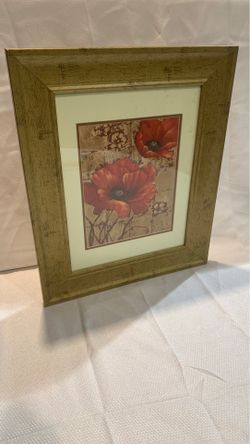 Framed artwork Red Flowers Home Decor