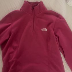 pink the north face fleece