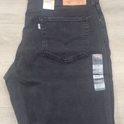 NWT Levi’s 514 Mens 38x30 Straight Leg Stretch Denim Black Jeans