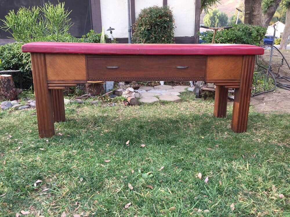 Antique Art Deco Doctors Medical Exam Table, Vintage Treatment Table