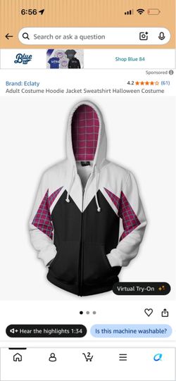 Eclaty Spider-Gwen Costume Zip-Up Hoodie