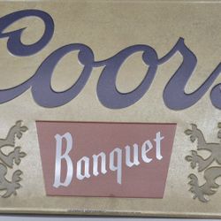 Large Coors Banquet  Metal Beer Sign