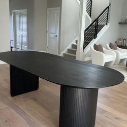 Extra Long Oval Fluted Dining Table - Wood