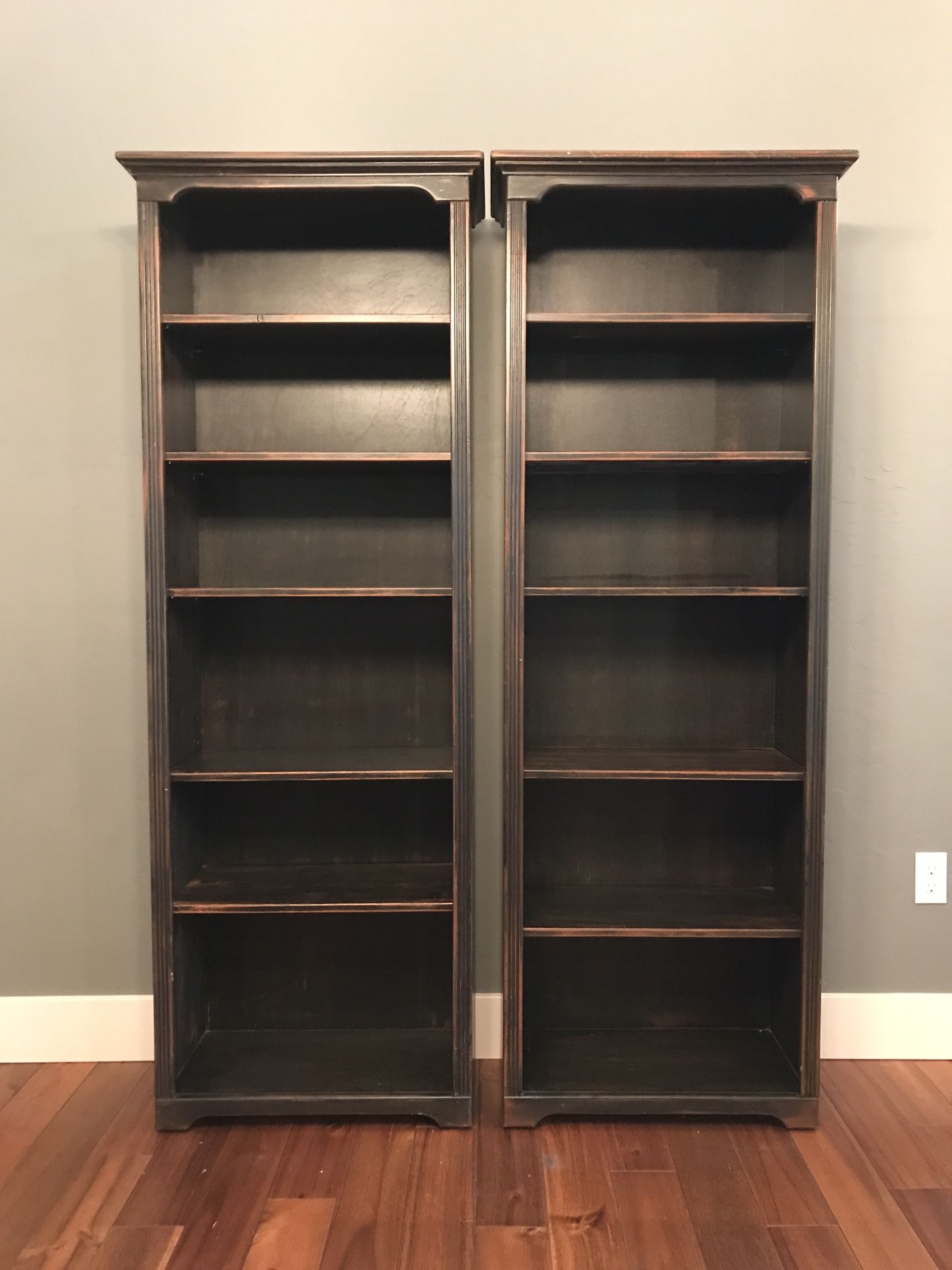 Pair Of Wood Bookshelves