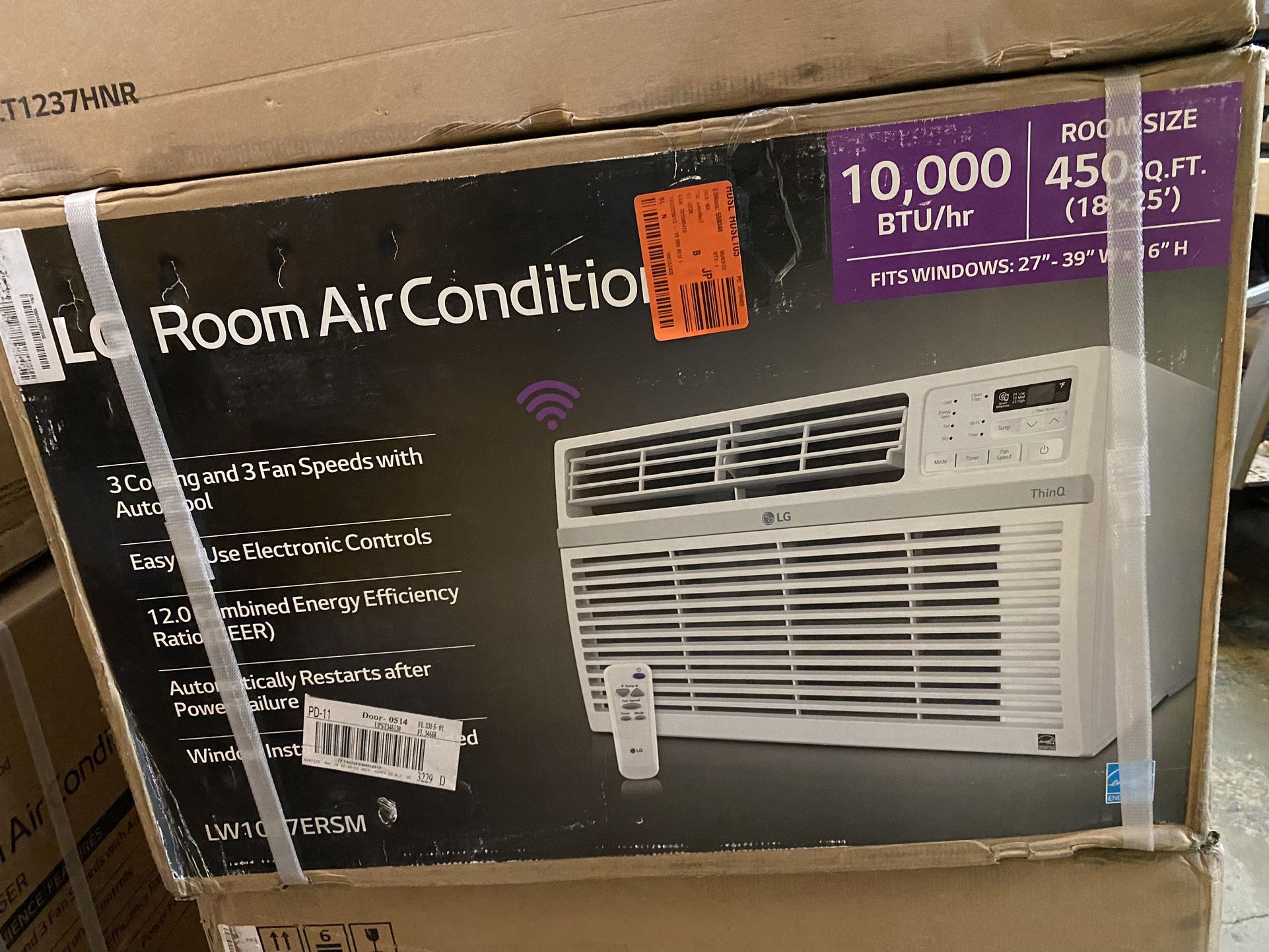 LG 10,000 BTU 115-Volt Window Air Conditioner LW1017ERSM Cools 450 Sq. Ft. with ENERGY STAR and Remote, Wi-Fi Enabled- NEW IN BOX