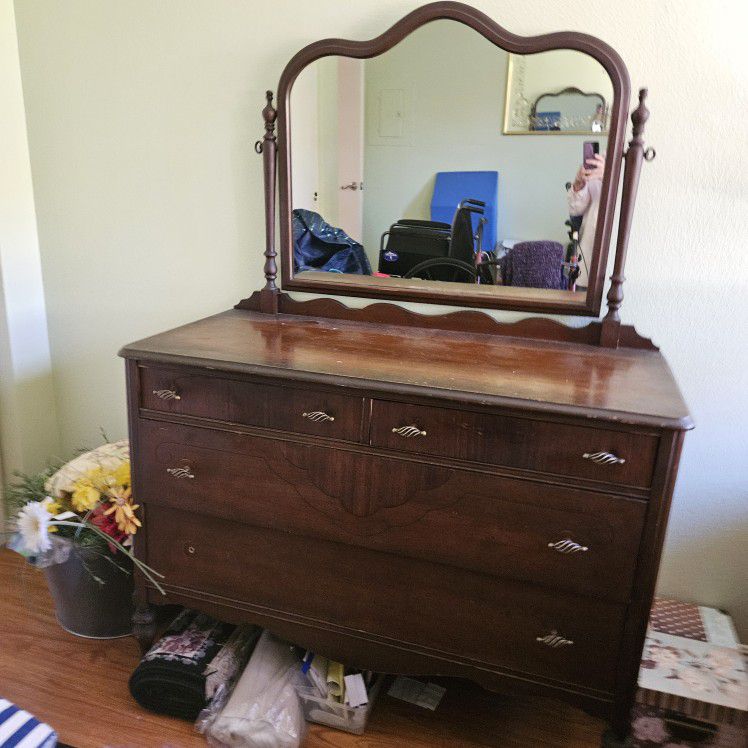 Antique Mirrored Dresser